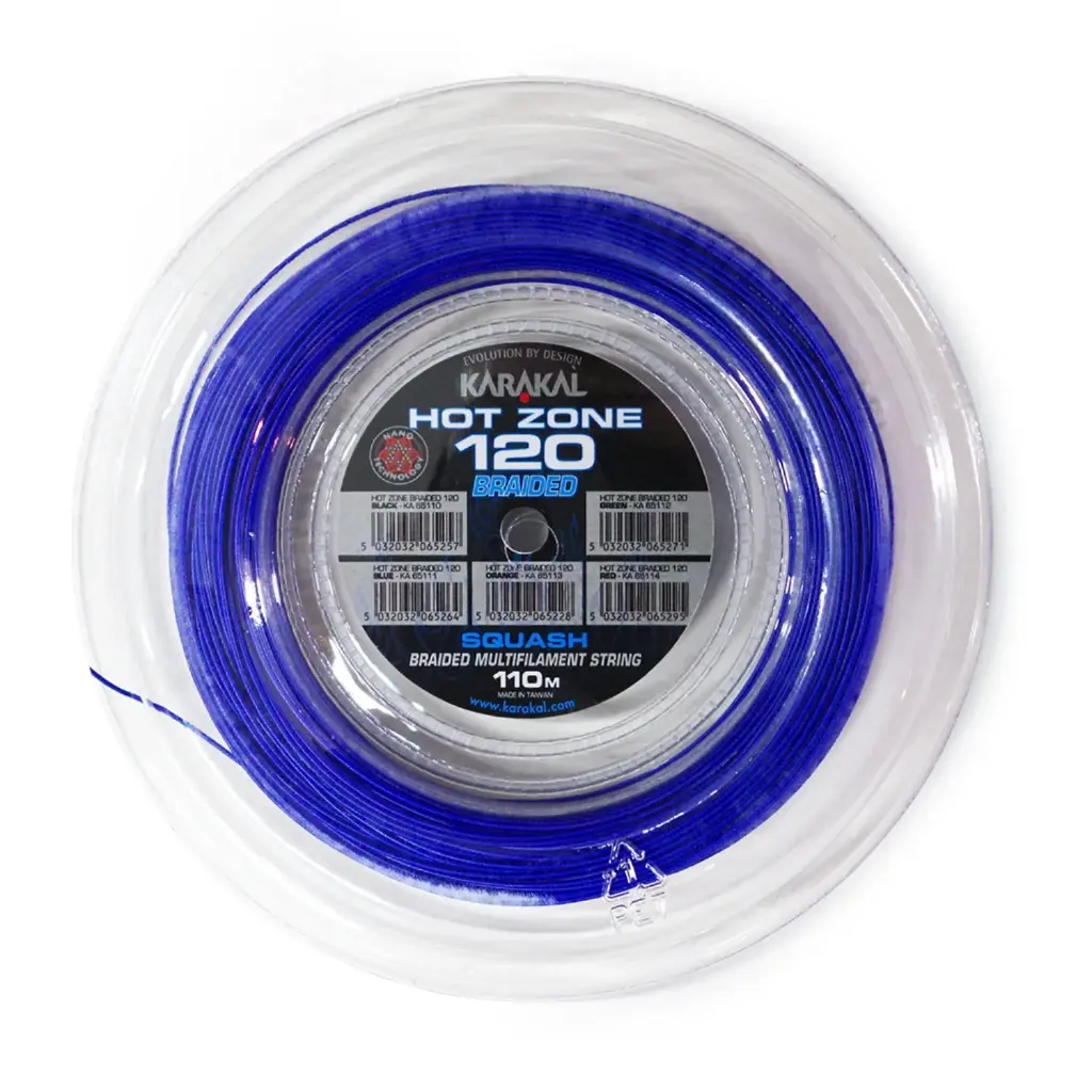 Karakal Hot Zone Braided 120 - Blue - 220m Squash String Reel