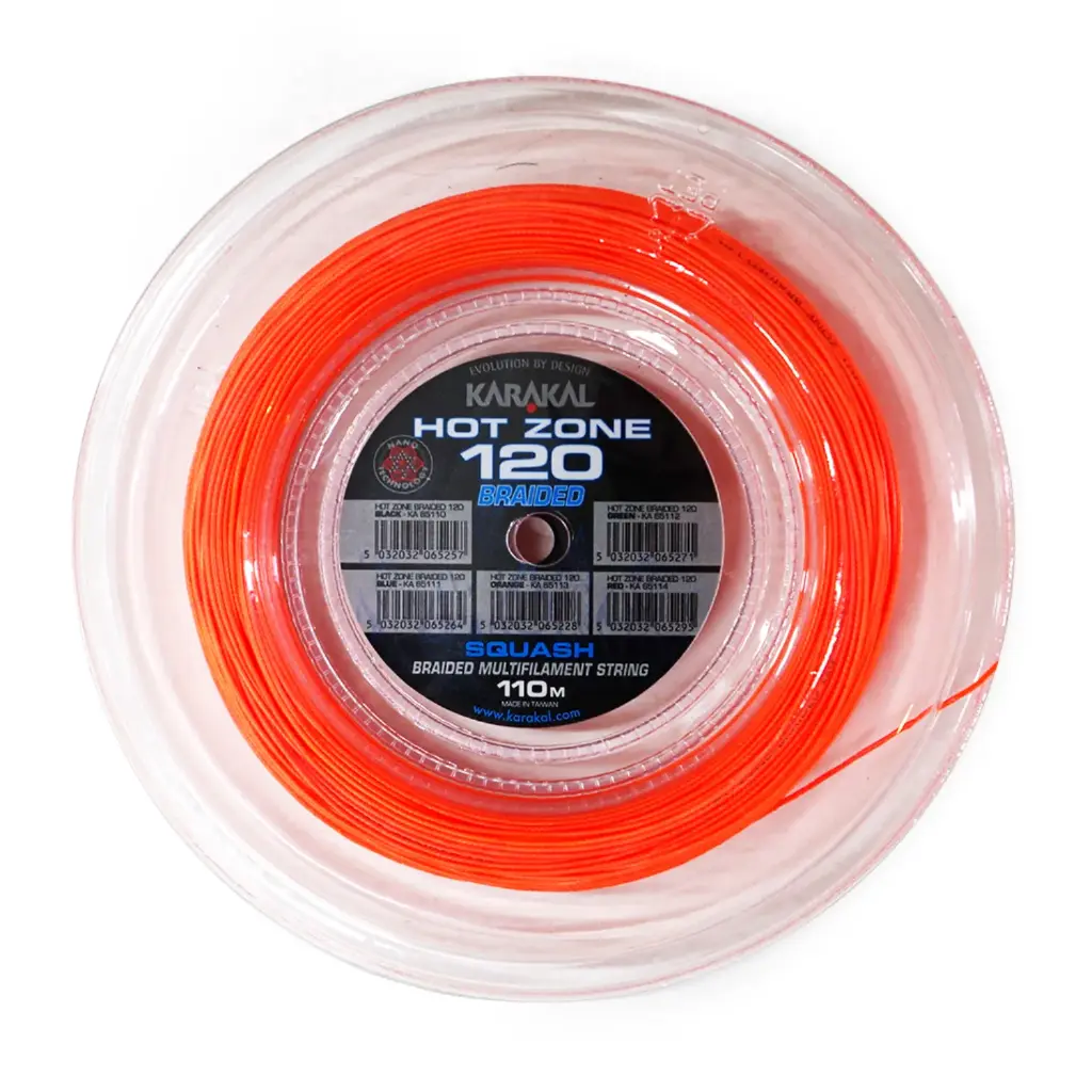 Karakal Hot Zone Braided 120 - Orange - 220m Squash String Reel