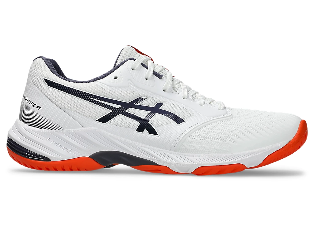 Asics Netburner Ballistic FF 3 - Blanco / Indigo Fog - Zapatillas de squash / racquetball