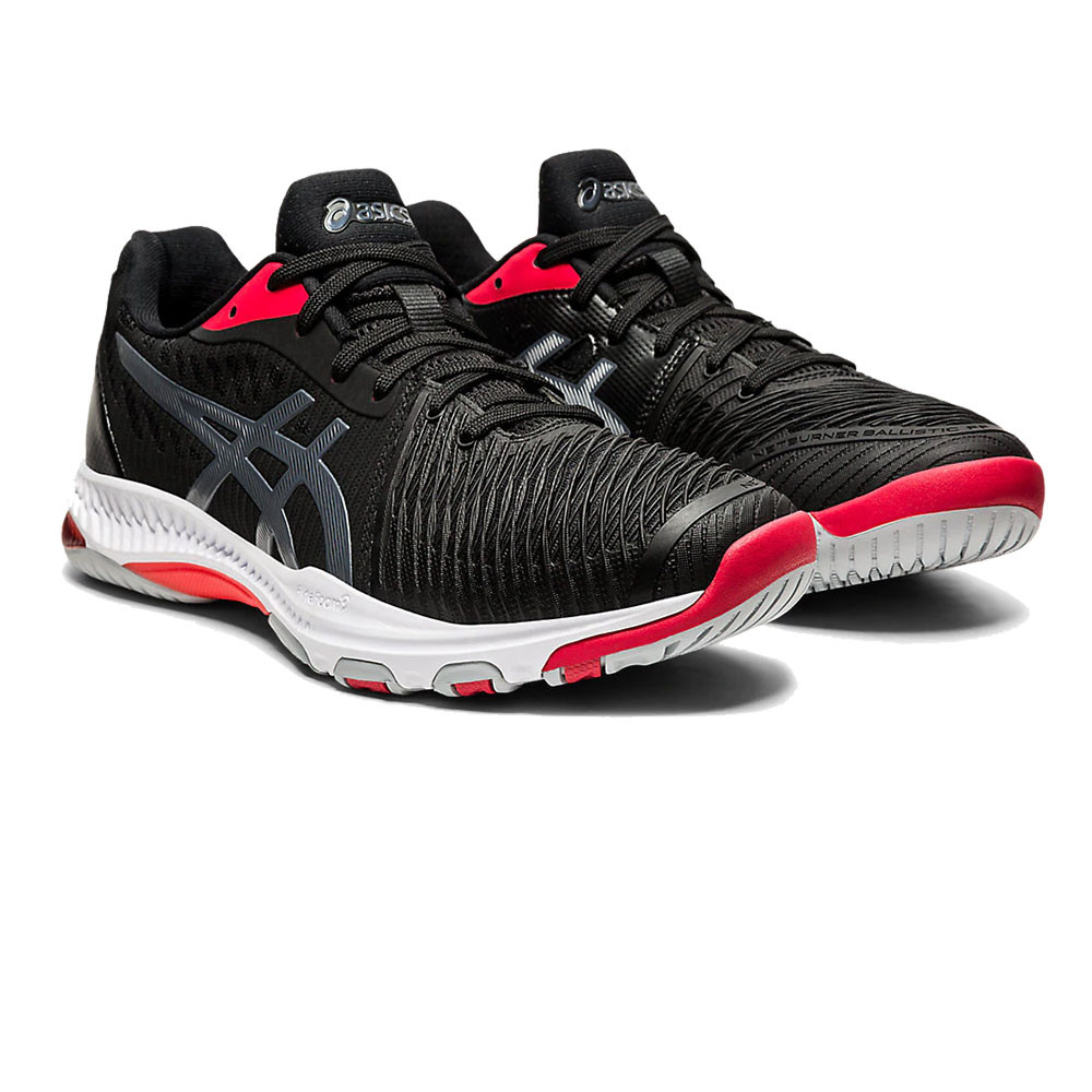 Asics Netburner Ballistic FF 2 - Negro / Gris Carrier - Zapatillas de squash / racquetball