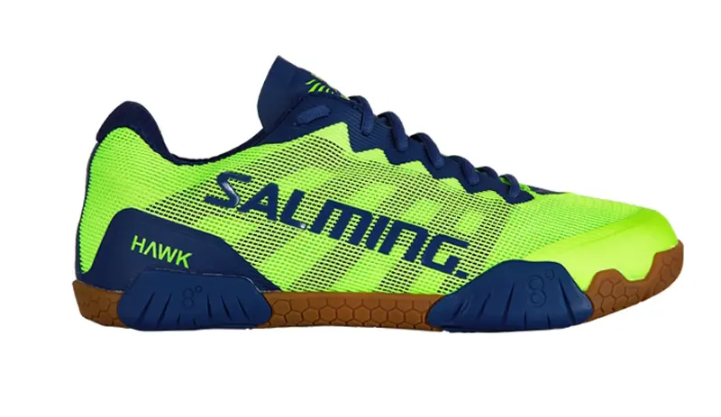 Salming Hawk - Fluo Green / Blue - Chaussure de Squash / Racquetball (42)