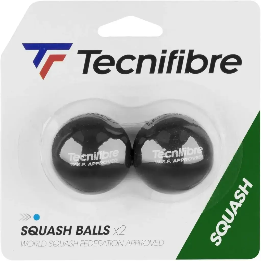 Tecnifibre Blauwe Stip – Pak van 2 Squashballen