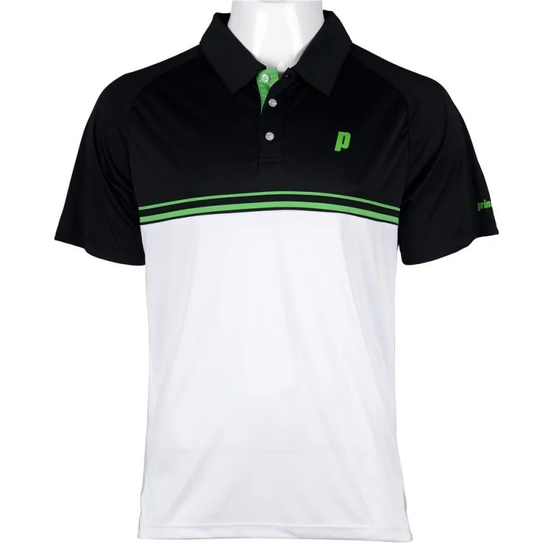 Polo Prince Stripe - Blanco / Negro / Verde