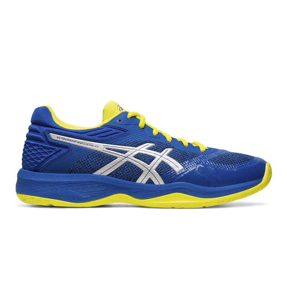 Asics Netburner Ballistic FF - Blue / Silver - Chaussure de Squash / Racquetball