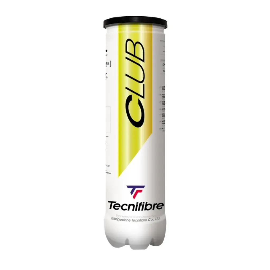 Tecnifibre Club - Tubo de 4 pelotas de tenis