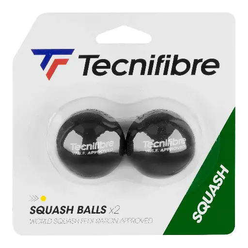 BALLE SQUASH TECNIFIBRE POINT JAUNE - PACK DE 2
